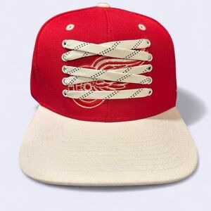 Zephyr Red and White Cap with Embroidered Design